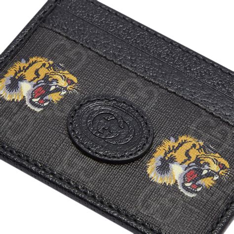 gucci tiger cardholder|gucci tiger card holder black.